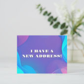 Abstracte blauwe en roze golven Nieuw adres Briefkaart (Staand voorkant)