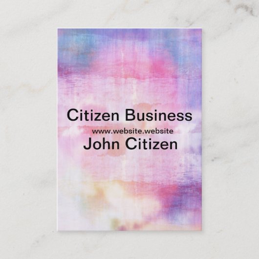 Abstracte blauwe en roze oceaantextuur visitekaartje (Voorkant)