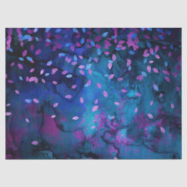 Abstracte Blauwe en Roze Zwemmen en Blauwbladeren  Tissuepapier