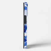 Abstracte blauwe en witte bladeren Case-Mate iPhone case (Achterkant / Rechts)