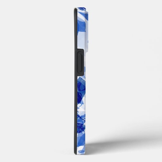 Abstracte blauwe en witte bladeren Case-Mate iPhone case (Achterkant / Rechts)