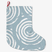 Abstracte Blauwe en Witte Cirkels Grote Kerstsok (Voorkant)