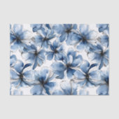 Abstracte blauwe en witte waterverf bloemen tissuepapier (Voorkant)