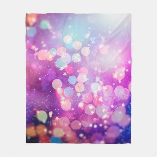 Abstracte blauwe en zilverglittershi fleece deken (Voorkant)