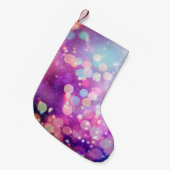 Abstracte blauwe en zilverglittershi kleine kerstsok (Voorkant (Hangend))