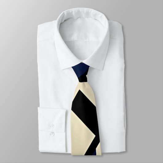 Abstracte blauwe en zwarte kunst stropdas (Gebonden)