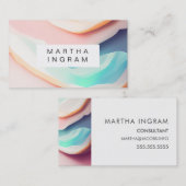 Abstracte blauwe en zwarte pastelachtergrond visitekaartje (Voorkant / Achterkant)