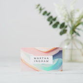 Abstracte blauwe en zwarte pastelachtergrond visitekaartje (Staand voorkant)