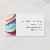 Abstracte blauwe en zwarte pastelachtergrond visitekaartje (Achterkant)