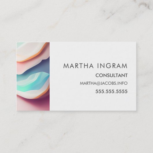 Abstracte blauwe en zwarte pastelachtergrond visitekaartje (Achterkant)