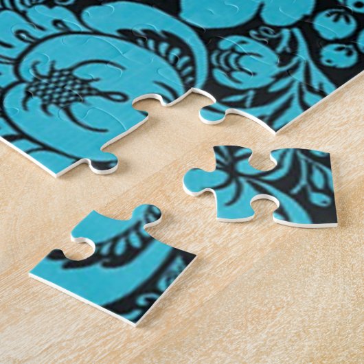 Abstracte Blauwe Floral Legpuzzel (Zijkant)