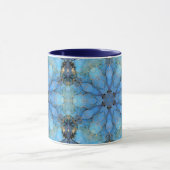 abstracte blauwe florale achtergrond mok (Midden)