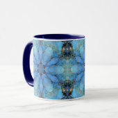 abstracte blauwe florale achtergrond mok (Voorkant links)
