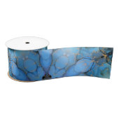 abstracte blauwe florale achtergrond satijnen lint (Spoel)