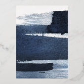 Abstracte Blauwe Foto Bar Mitzvah Save the Date Re Folie Uitnodiging (Achterkant)