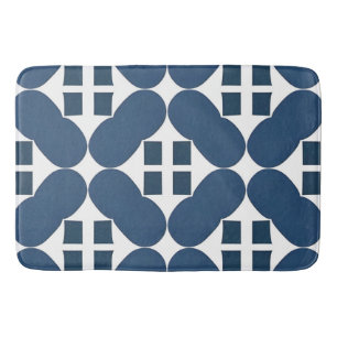 Abstracte Blauwe Geometrische Vormen Badmat