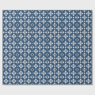 Abstracte Blauwe Geometrische Vormen Cadeaupapier