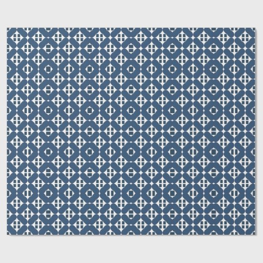 Abstracte Blauwe Geometrische Vormen Cadeaupapier (Vlak)