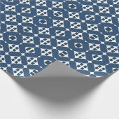 Abstracte Blauwe Geometrische Vormen Cadeaupapier (Hoek)