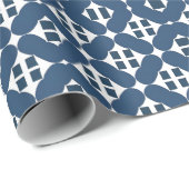 Abstracte Blauwe Geometrische Vormen Cadeaupapier (Rol Hoek)