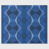 Abstracte blauwe geometrische vormen cadeaupapier (Vlak)
