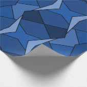 Abstracte blauwe geometrische vormen cadeaupapier (Hoek)