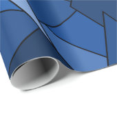 Abstracte blauwe geometrische vormen cadeaupapier (Rol Hoek)