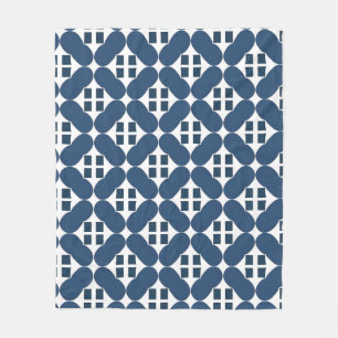 Abstracte Blauwe Geometrische Vormen Fleece Deken
