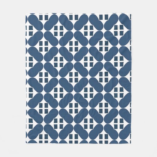 Abstracte Blauwe Geometrische Vormen Fleece Deken (Voorkant)