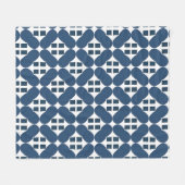 Abstracte Blauwe Geometrische Vormen Fleece Deken (Voorkant (Horizontaal))