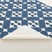 Abstracte blauwe geometrische vormen sherpa deken (3/4)