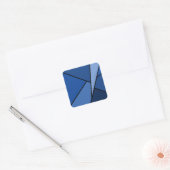 Abstracte blauwe geometrische vormen vierkante sticker (Envelop)