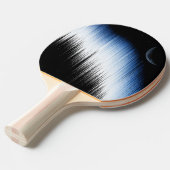Abstracte blauwe glitchkunst halve maan nachthemel tafeltennisbatje (Voorkant Gekanteld)