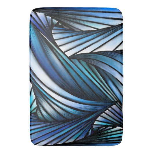 Abstracte blauwe golf badmat (Voorkant Verticaal)