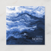 Abstracte blauwe golf ID795 Vierkante Visitekaartje (Voorkant)