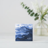 Abstracte blauwe golf ID795 Vierkante Visitekaartje (Staand voorkant)