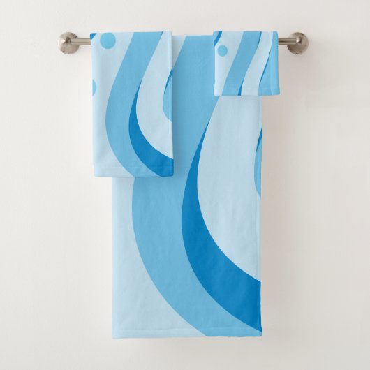 Abstracte blauwe golven bad handdoek (Insitu)