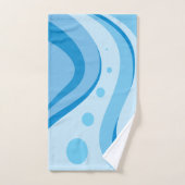 Abstracte blauwe golven bad handdoek (Handdoek)
