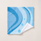 Abstracte blauwe golven bad handdoek (Wasdoekje)