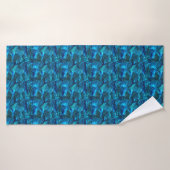 Abstracte blauwe golven badhanddoek (Badhanddoek)