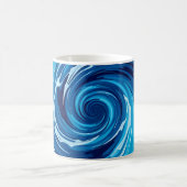 Abstracte Blauwe Golven Koffiemok (Center)