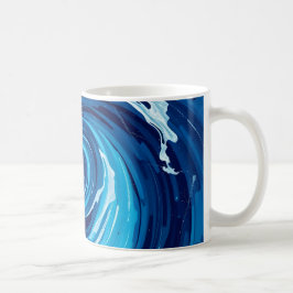 Abstracte Blauwe Golven Koffiemok