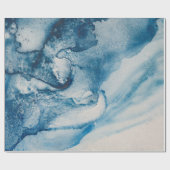 Abstracte blauwe golven of wolken op Cream Cadeaupapier (Vlak)