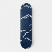 Abstracte blauwe golven persoonlijk skateboard (Voorkant)