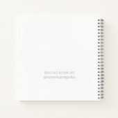 Abstracte blauwe golvende moderne kunst notitieboek (Achterkant)