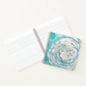 Abstracte blauwe golvende moderne kunst notitieboek (Binnen)