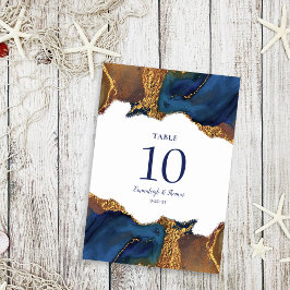 Abstracte blauwe gouden bruiloft kaart