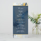 Abstracte Blauwe & Gouden Inkt Splatter Kunstwerk Programmakaart (Staand voorkant)