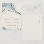 Abstracte blauwe goudmakerboeken voor Baby shower Informatiekaartje (Voorkant / Achterkant)