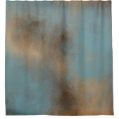 Abstracte blauwe goudmoderne kunst douchegordijn (Voorkant)